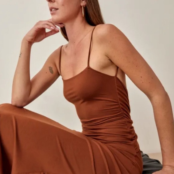 Reformation Hex Chestnut Strappy Dress - Picture 2 of 8